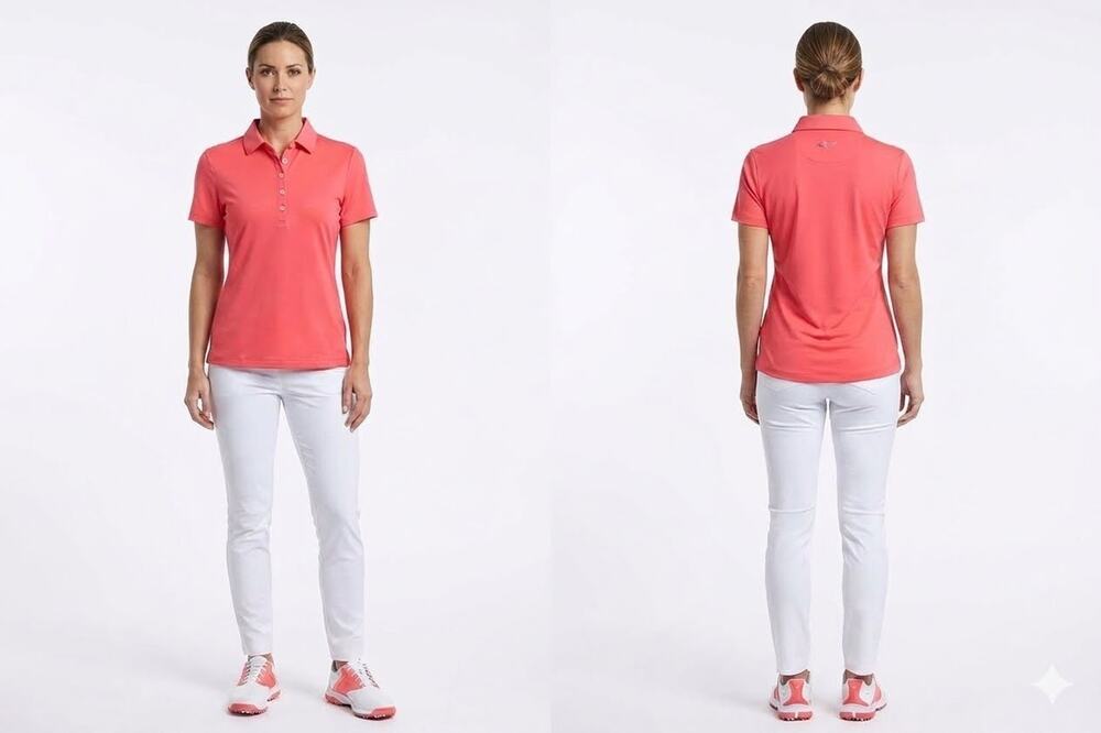 NWOT Greg Norman Logo Play Dry Golf Women's Polo Shirt - Small - Pink